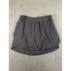 Lululemon Play Off the Pleats Skirt Black Athletic Tennis Running Skort Size 14